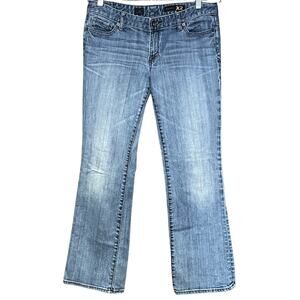 X2 denim jeans bootcut rhinestone studded distressed wash stretch size 12
